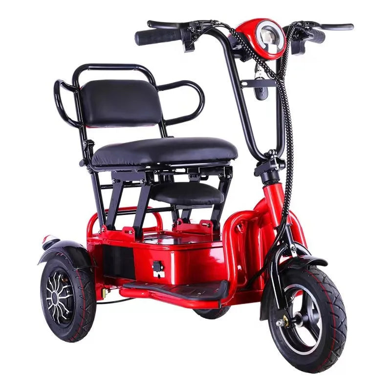 2024 new three wheel folding 3 wheel mobility electric scooter electric city bike with basket