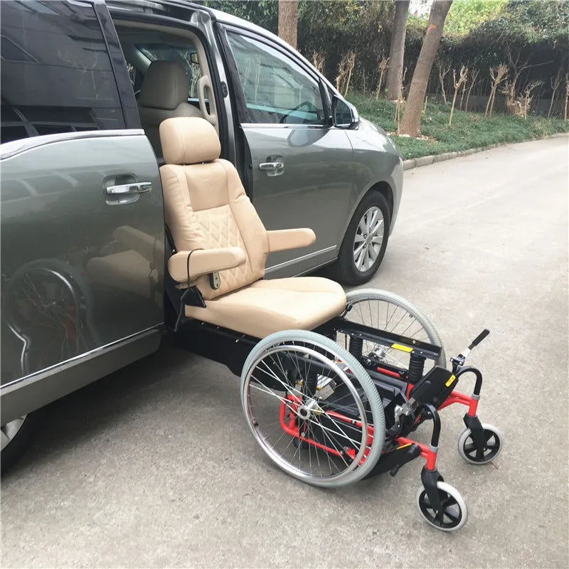 Automobile Wheelchair Capable Of Docking With Wheelchair Base For Handicapped Lifting Automobile Seat