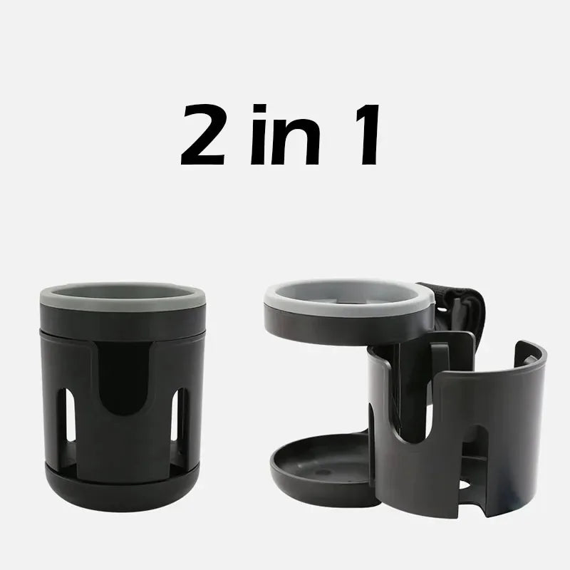 2-in-1 Baby Stroller Accessories Bottle Holder Universal Tricycle Pram Water Cup Mobile Phone and Drink Wheelchair Cart