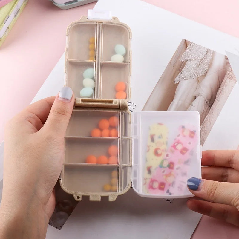 Plastic Small Pills Box Portable Storage Pill Container 3-layer Travel Supplies Gift Non-Toxic Degradable Medicine Box Mini Kits