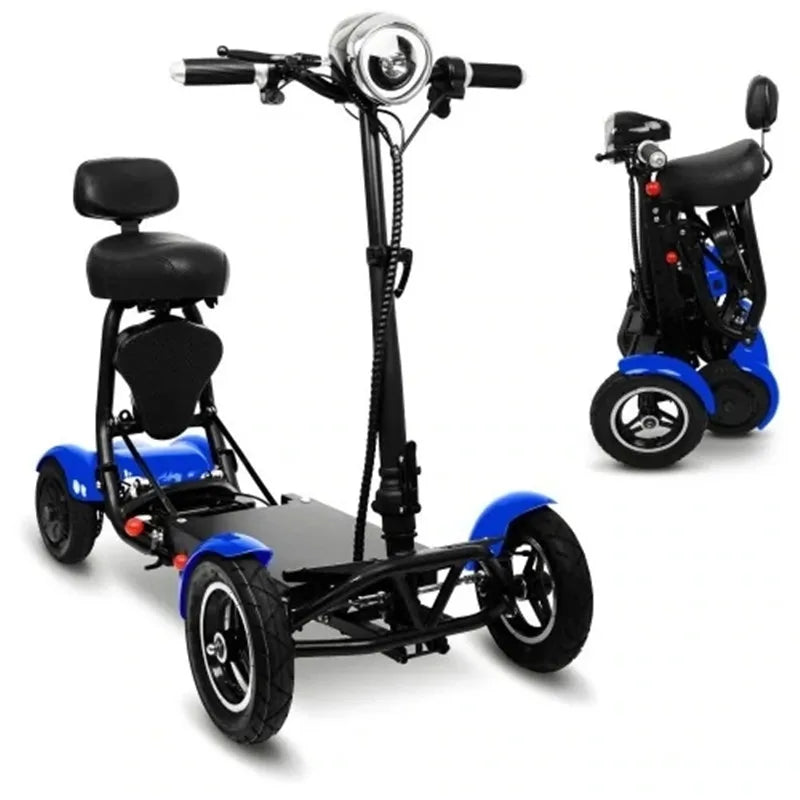 Adult 4 Ｗheel Electric Scooter With Folding Children's Seats 500W 36V Lightweight Smooth Mobility Electric Scooter For Elderly