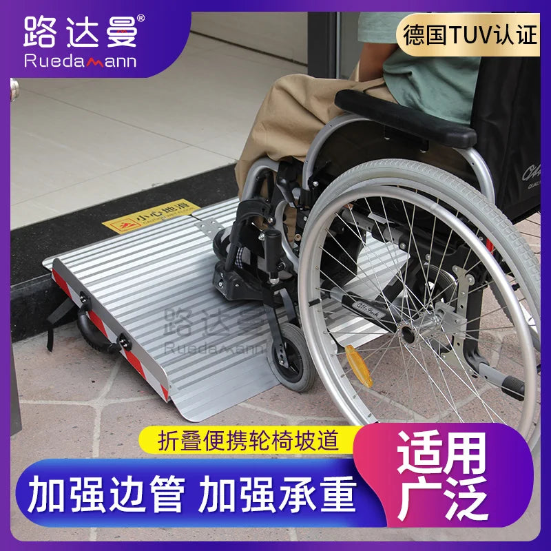 Portable Accessible Facilities Movable Aluminum Alloy Ramp Disabled Wheelchair Subway Access Step Plate