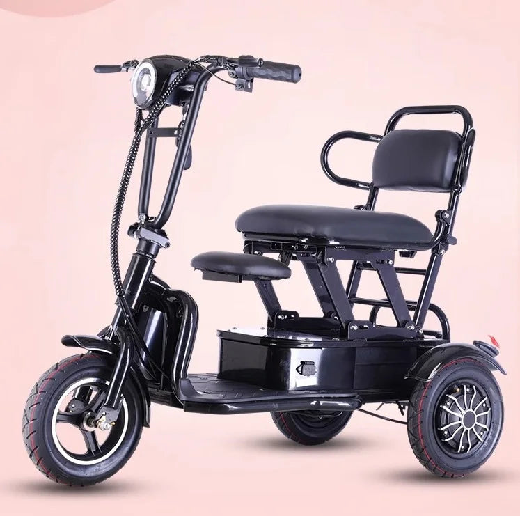 2024 new three wheel folding 3 wheel mobility electric scooter electric city bike with basket