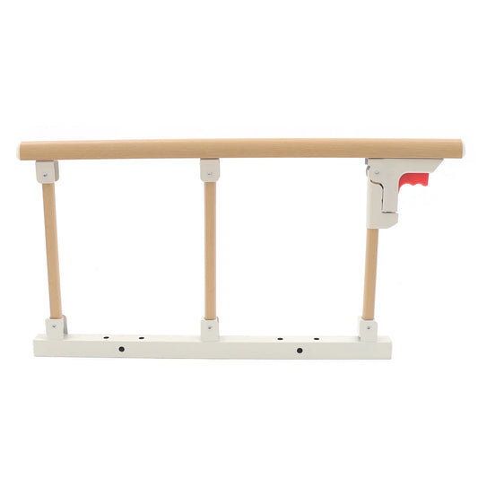 Foldable Wooden Grain Rail for the Elderly, Bed Rail Safety Frame for Seniors, Pregnant Patients, Handrail Available