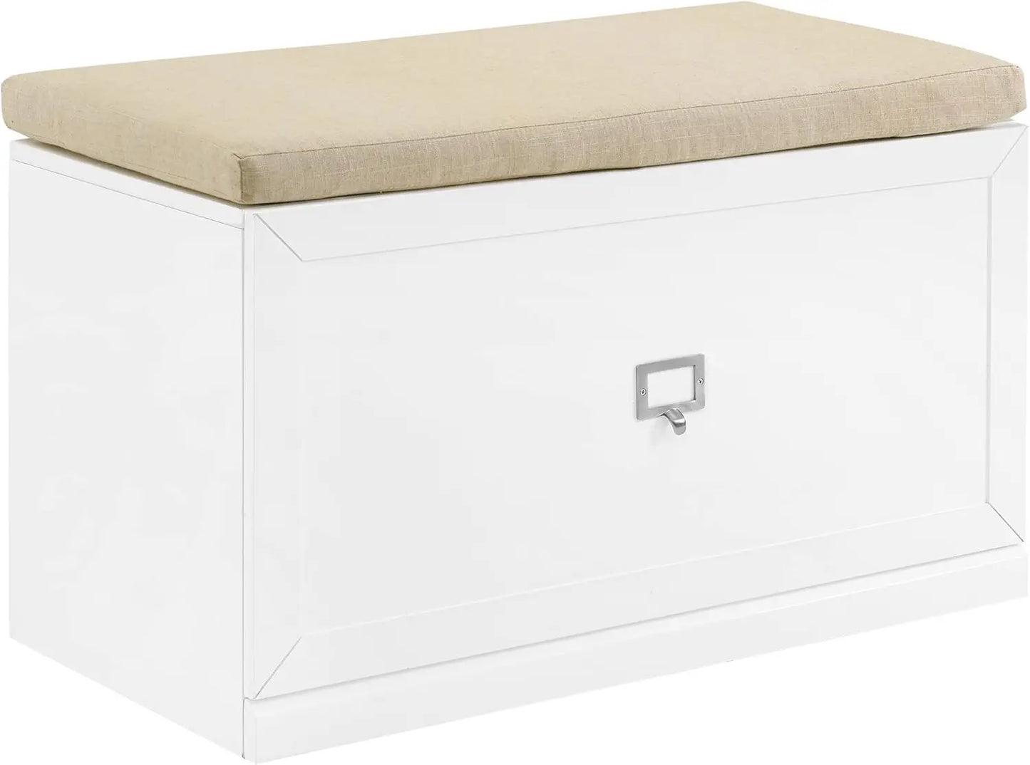 Crosley Furniture Harper Entryway Storage Bench, White/Tan