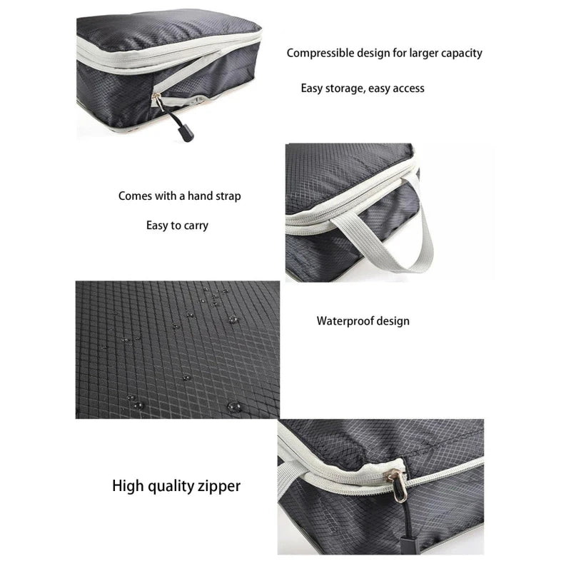 4Pcs Travel Storage Bag With Shoes Bag Underwear Bra Socks Finishing Packing Luggage Clothing Organizer Compression 2024 Hot