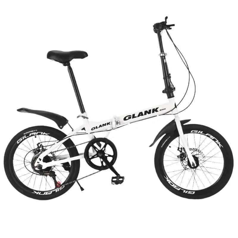 20-Inch Folding Bicycle Installation-Free Adult Riding Bicycle Youth Disc Brake 7-Speed Variable Speed Portable Mountain Bike