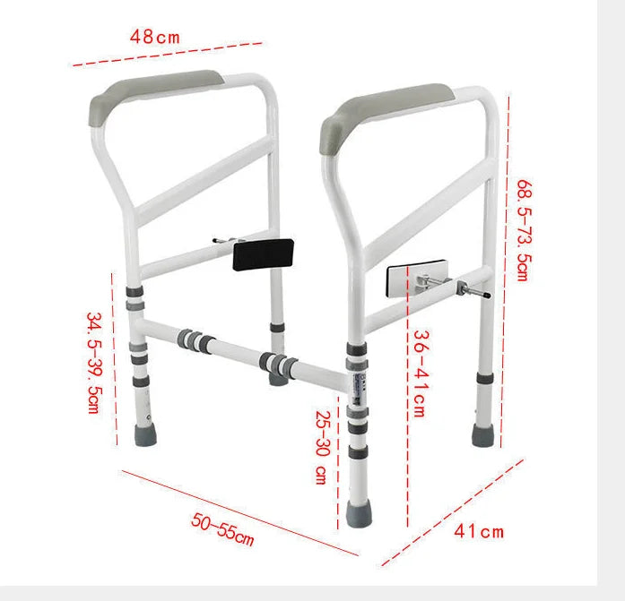 BQ709A Height Adjustable Bathroom Safety Frame Handicap toilet safety grab bar Folding Toilet Safety Rail