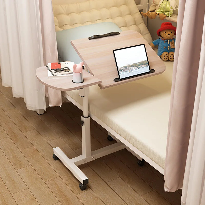 Mobile Computer Desk Study Table Laptop Stand Shelf Bedside Table Laptop Adjustable Desk PC Bed Table For Home Room Furniture