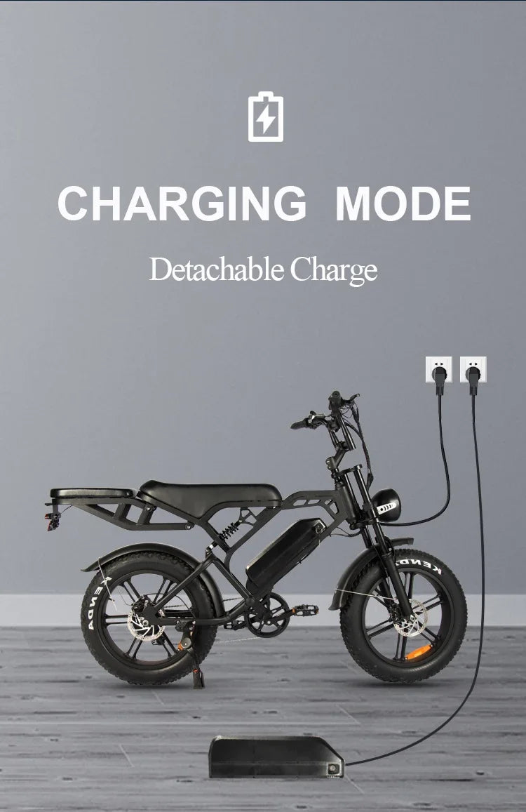 electric bike upgraded V20PRO1000W48V15AH off-road mountain beach riding for men 45KM/H with rear seat rack electric bike