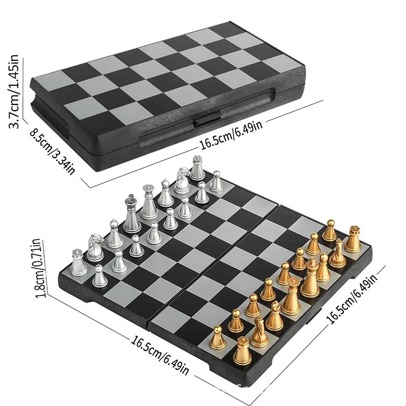 Portable Travel Magnetic Plastic Chess Board Folded Table Games Set Durable International Chess Game Set Kids Educational Toys