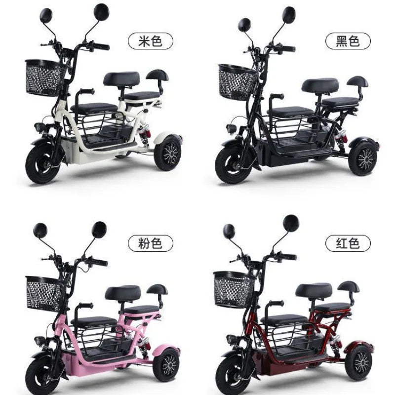 Foldable Scooter Elder Electric Mobility Scooter Lightweight E Bike 3 Wheels with Seat Custom Carton Box 48V Disc Open Passenger