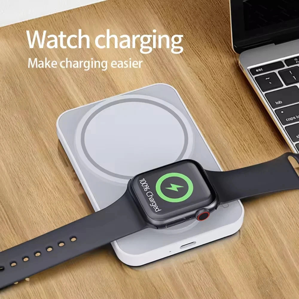 Magnetic Power Bank For iphone Airpods Apple Watch Wireless Charger 3 in 1 Macsafe Powerbaknk Portable Auxiliary Battery Pack