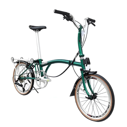 20-inch cloth 9-speed three-fold bicycle portable retro ultra-light variable speed bicycle adult  fast