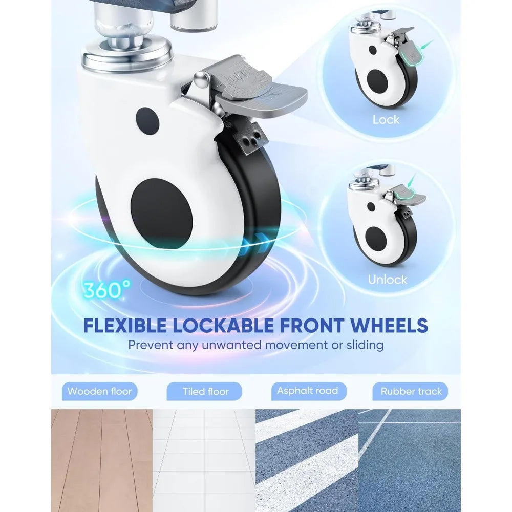 Shower Chair with Wheels,Hybodies Folding Shower Wheel, Transport Chair,Commode, Rolling Bath Chair for Handicap,Elderly&Injured