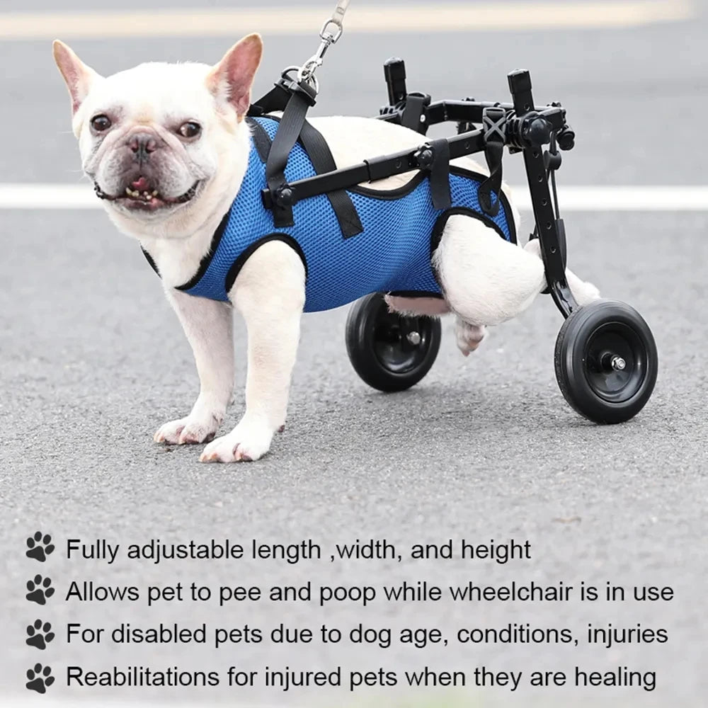 Wheelchair for disabled Dog Cart Hind Legs Bracket Cat Dog Injured And Weak Rehabilitation Aid Car Adjustable Pet Walk Booster