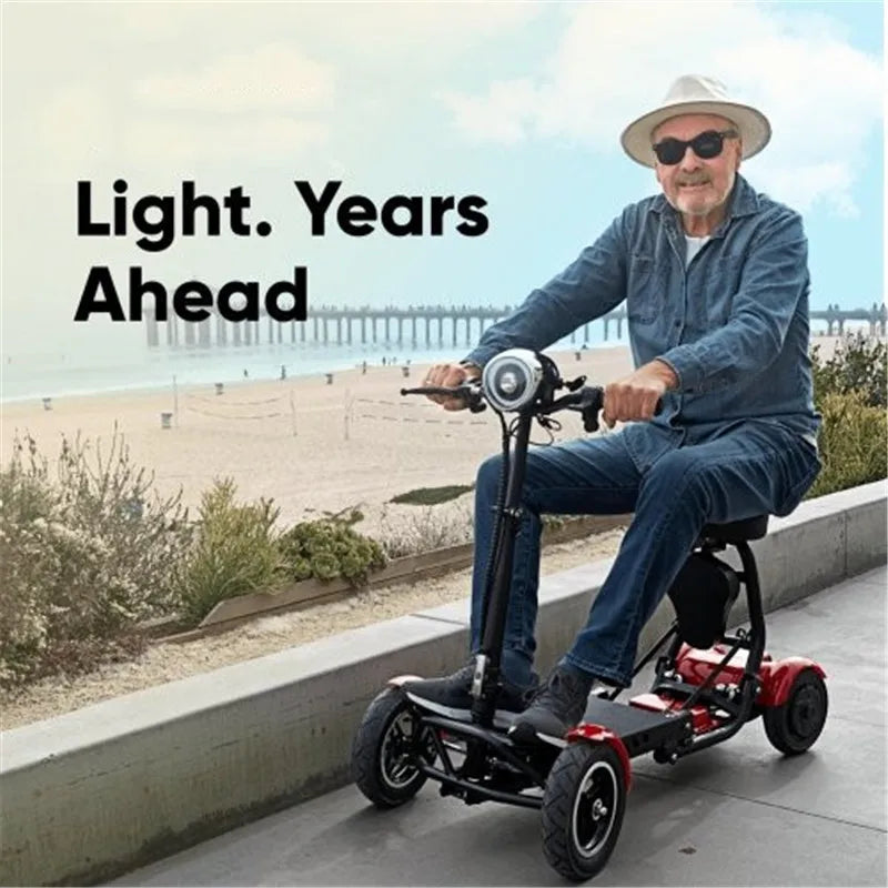 Adult 4 Ｗheel Electric Scooter With Folding Children's Seats 500W 36V Lightweight Smooth Mobility Electric Scooter For Elderly