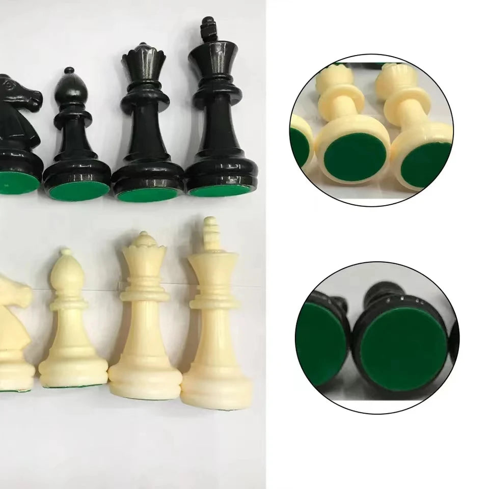 32 Full Chess Pieces/Plastic Complete Chess Game King Height 7.5CM，Chess Pieces Only