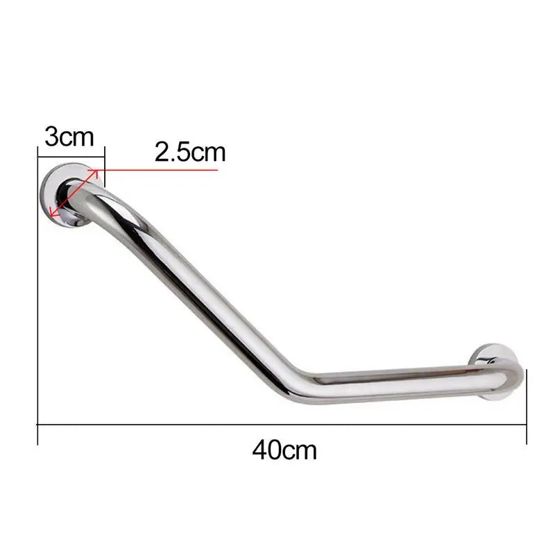 Grab Bars 15.75-inch Shower Angled Stainless Steel Handrail Concealed Mount Anti-Skid Armrest For Handicaps Elderly Injury