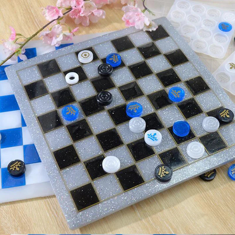 3D Chess Board Pieces Shape Silicone Mold Epoxy Resin DIY Chess Game Jewelry Chessboard Handicrafts Decoration Clay Resin Mould