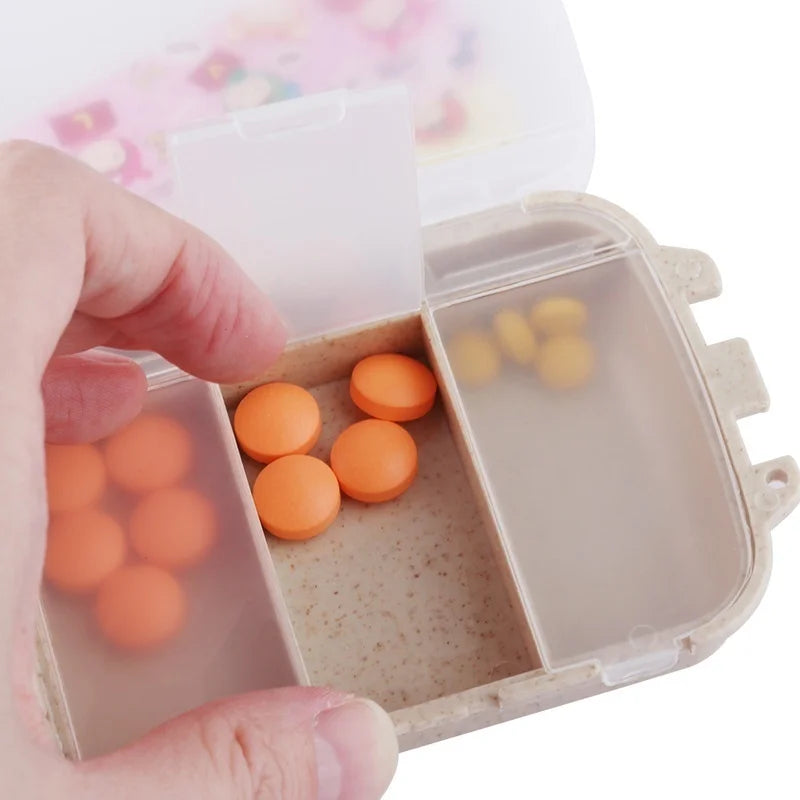 Plastic Small Pills Box Portable Storage Pill Container 3-layer Travel Supplies Gift Non-Toxic Degradable Medicine Box Mini Kits