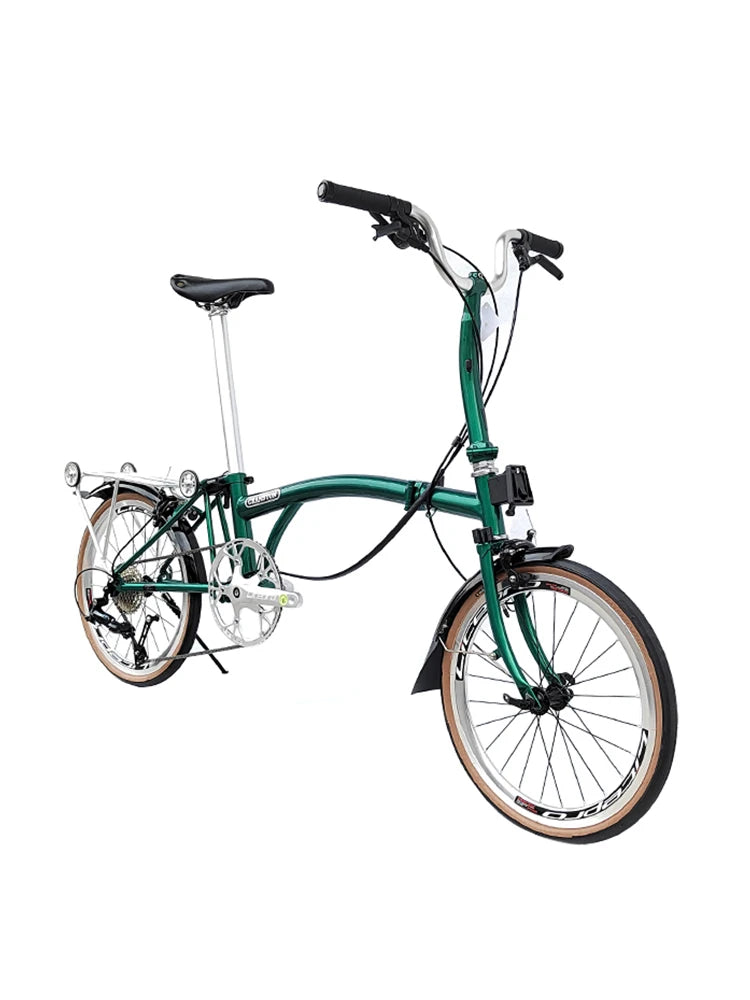 20-inch cloth 9-speed three-fold bicycle portable retro ultra-light variable speed bicycle adult  fast